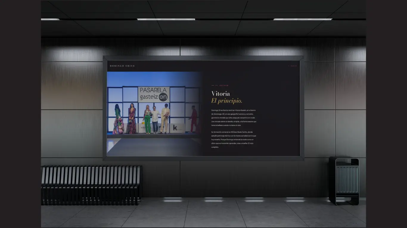 Diseño de experiencia web para portfolio de Domingo Orive